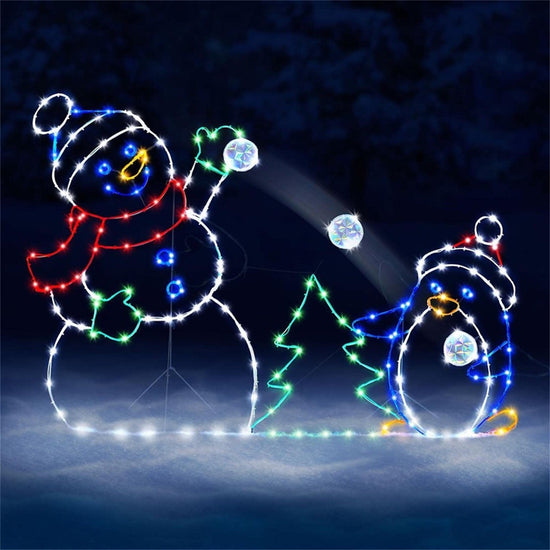 Christmas Fun Animation Snowball Fight Lamp String