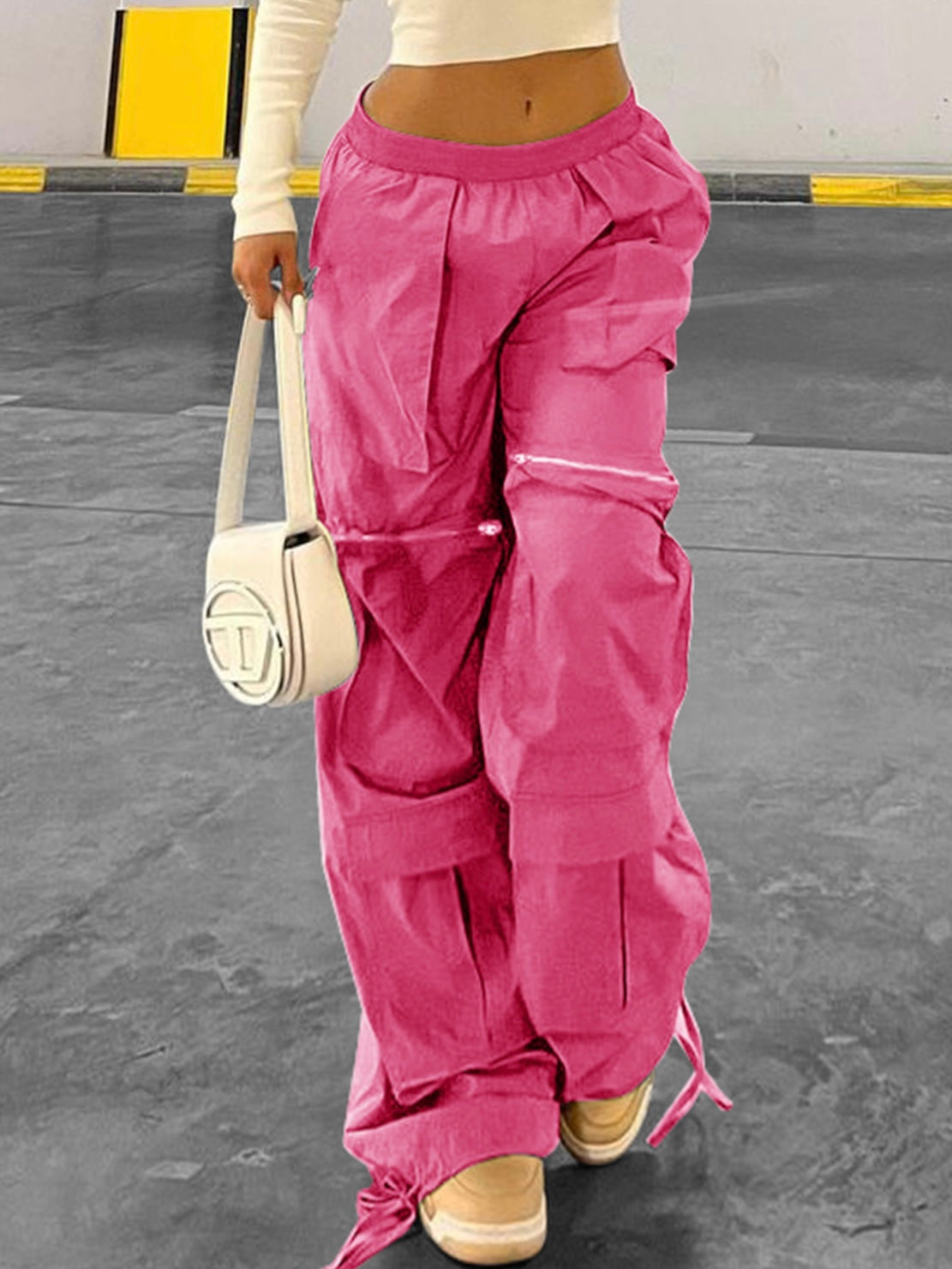 ONEPICK Hot Pink Flap Pocket Side Cargo Pants