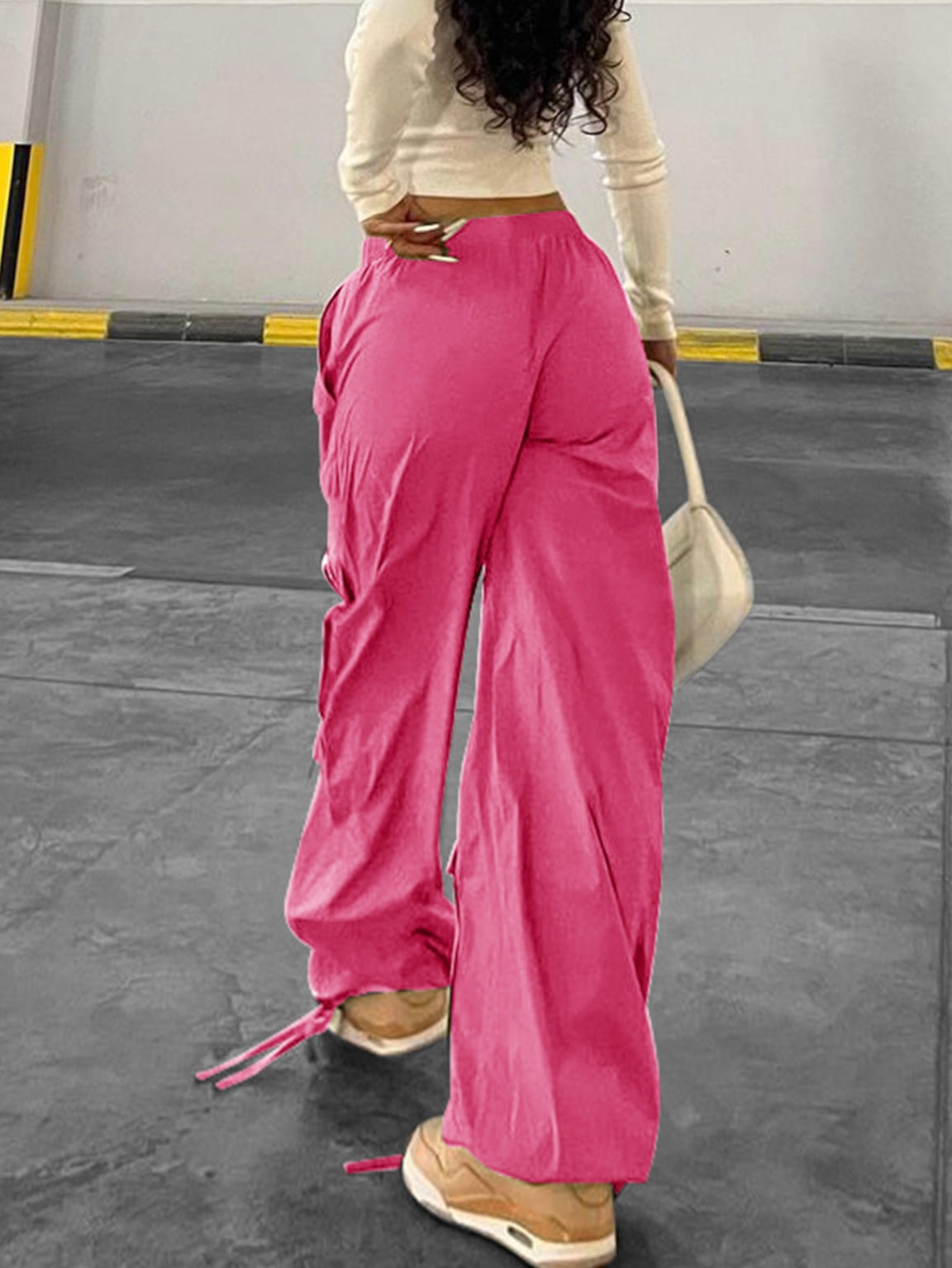 ONEPICK Hot Pink Flap Pocket Side Cargo Pants