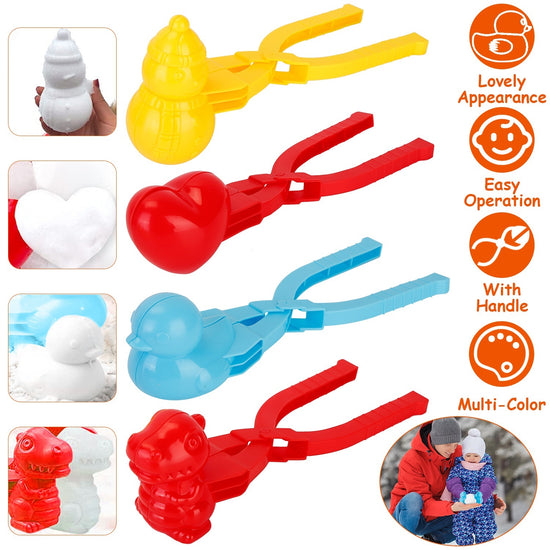 4Pcs Snowball Makers Set Clip Snow Molds Toys Beach Sand Toy With Handle For Snow Fight Winter Activities